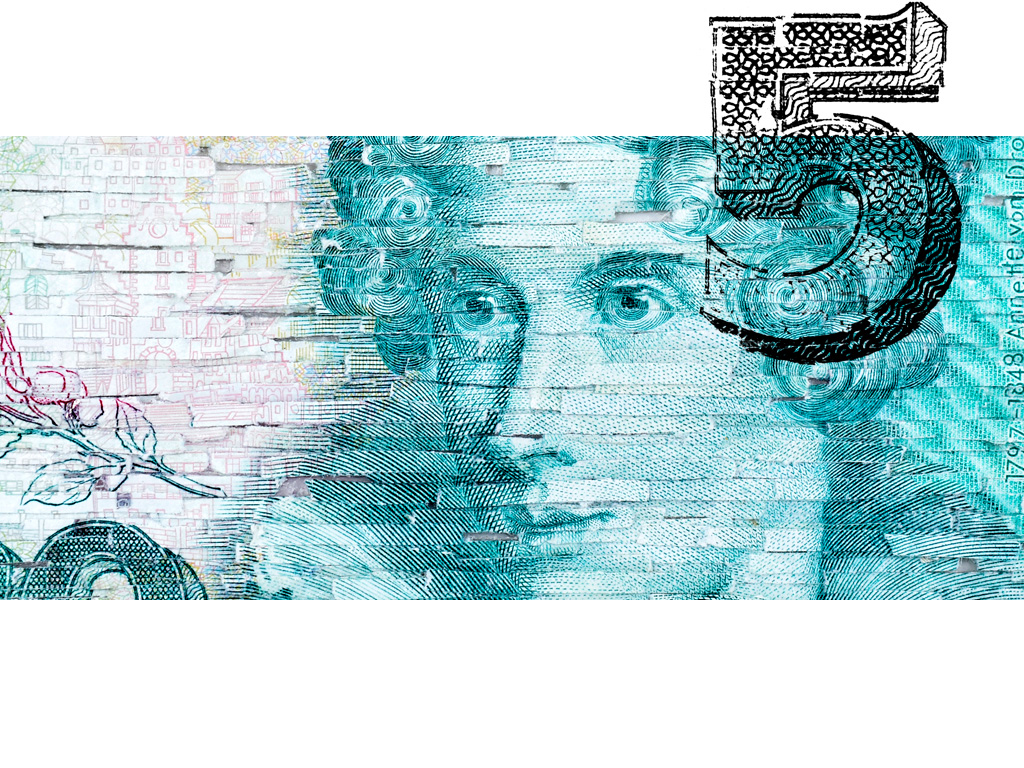 fjodor gejko - 10 d-mark banknote zehn deutsche mark rekonstruktion nahaufnahme