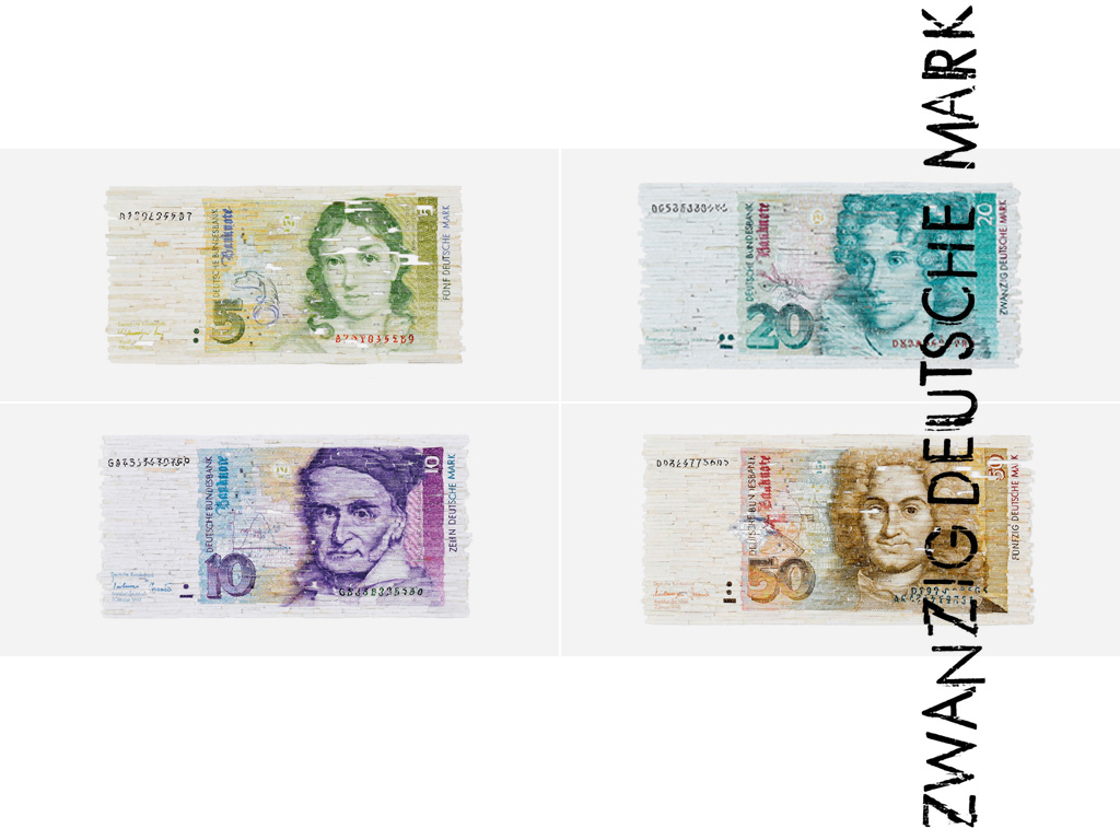 fjodor gejko - d-mark verschiedene banknoten deutsche mark rekonstruktion