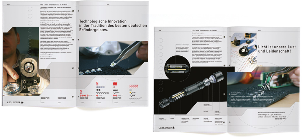 led lenser optoelectronics buchgestaltung erscheinungsbild  graphic industrie design editorial design katalog