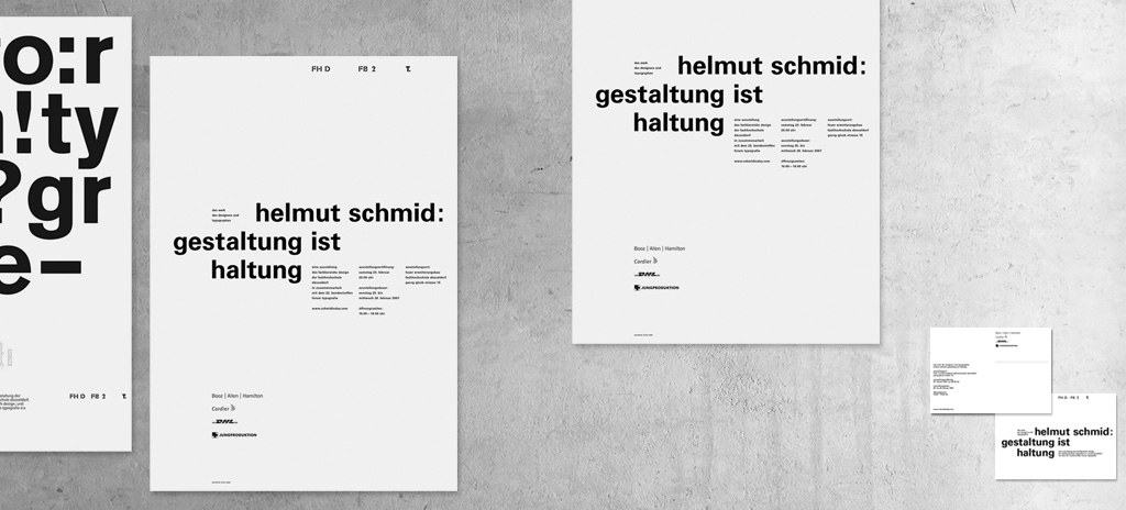 helmut schmid - design is attitude - gestaltung ist haltung typographic exhibition poster by fjodor gejko on typography from 2007